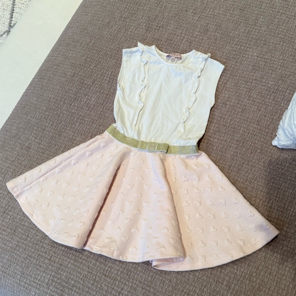 Lili Gaufrette Charming Pink and White Kids Dress